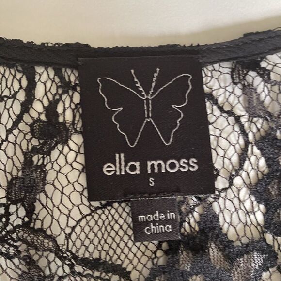 Ella Moss Black Empire Waist Lace Overlay Dress Size Small - Picture 12 of 12